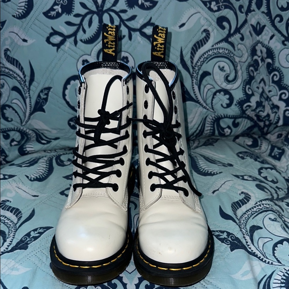 Dr. Martens Black and White Combat Boots